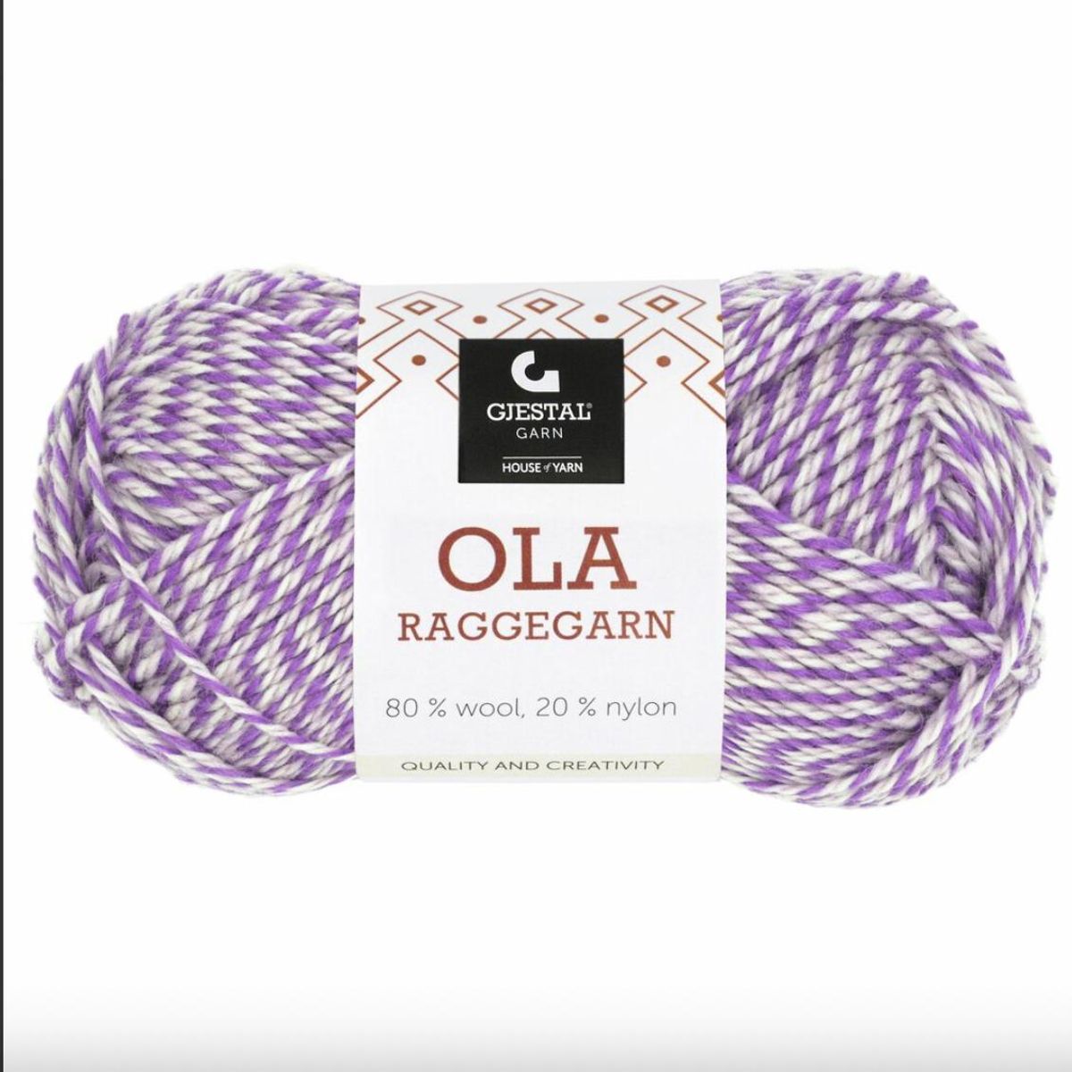 716 Ola Raggegarn Lavendel/Pudderrosa/Hvit mouline 