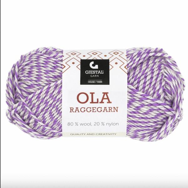 Hovedbilde 716 Ola Raggegarn Lavendel/Pudderrosa/Hvit ...